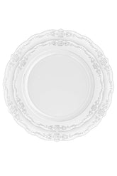 7.5 In. Clear Victorian Design Plates | 20 Count